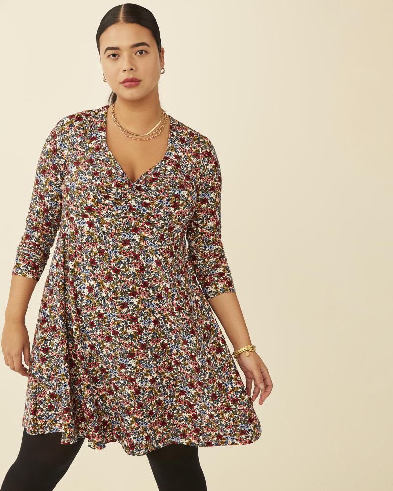 Front of plus size Zelena Twist Front Floral Print Dress by Socialite | Dia&Co | dia_product_style_image_id:178189
